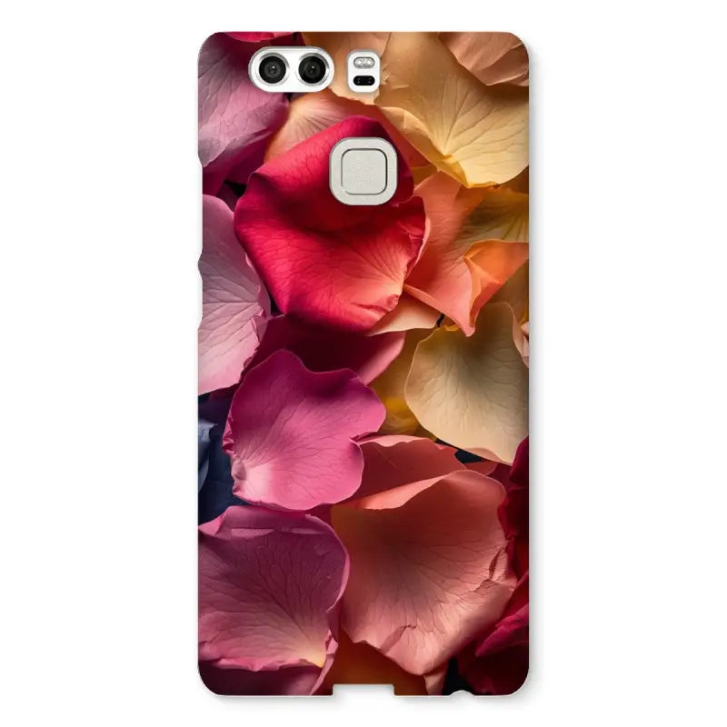 Colorful red, pink, and peach flower petals on a Rose Snap Phone Case for Samsung Galaxy S20