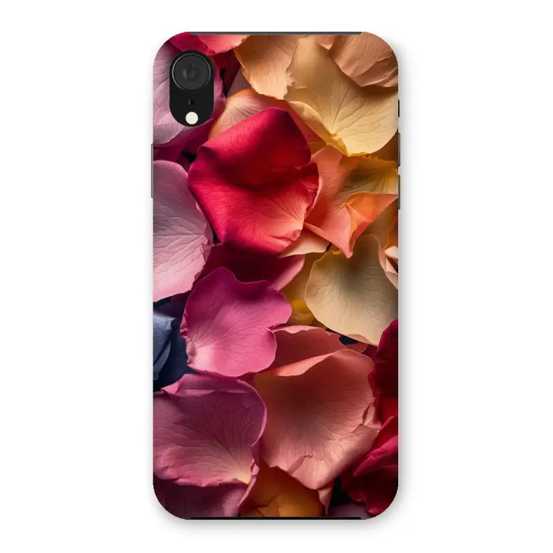 Colorful floral petal design on a Rose Snap Phone Case for Samsung Galaxy S20 and Google Pixel