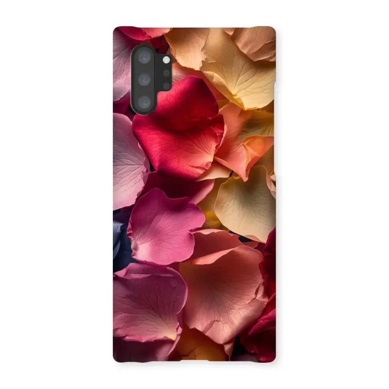 Colorful floral petal design on a Rose Snap Phone Case for Samsung Galaxy S20 and Google Pixel