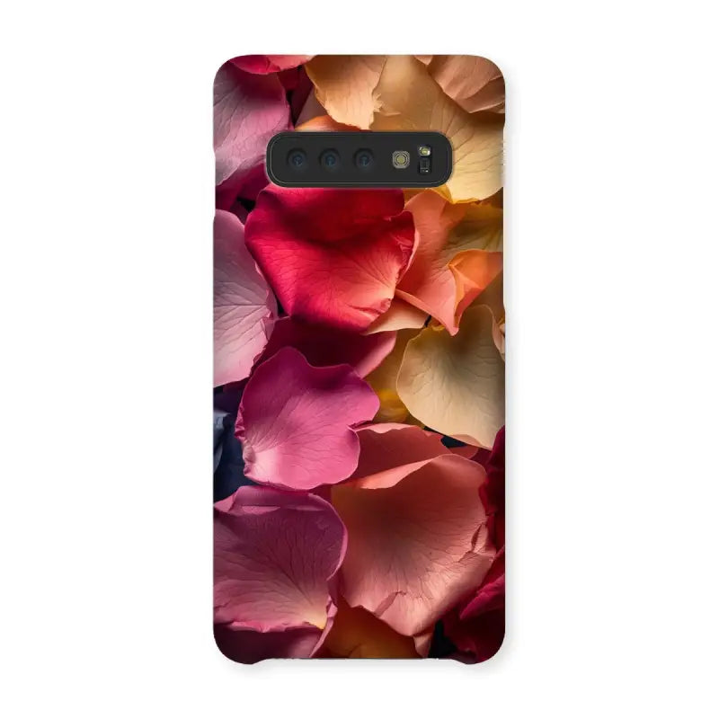 Colorful floral petal design on Rose Snap Phone Case for Samsung Galaxy S20 and Google Pixel