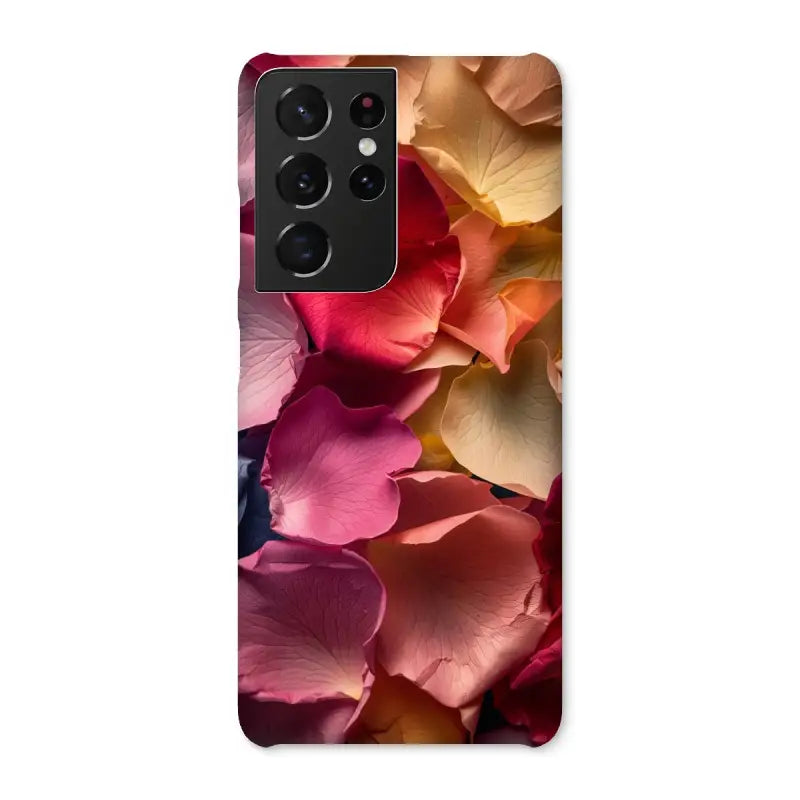 Colorful floral rose petal design on Rose Snap Phone Case for Samsung Galaxy S20 and Google Pixel