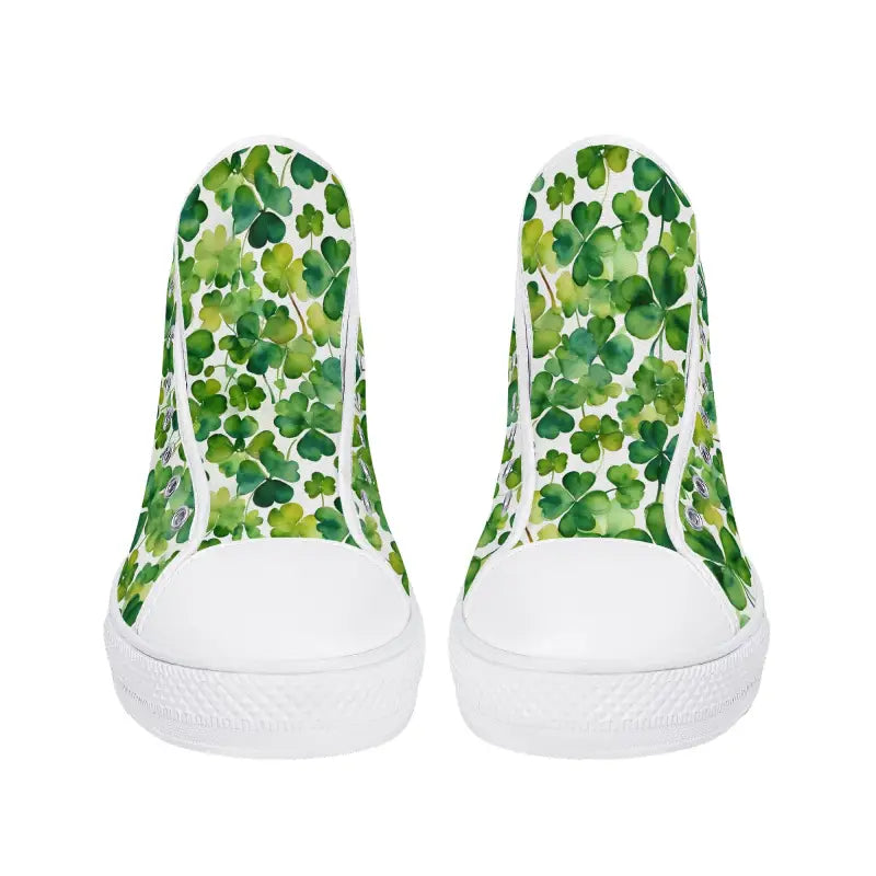 Womens Shamrock High Tops with a fun green shamrock pattern design