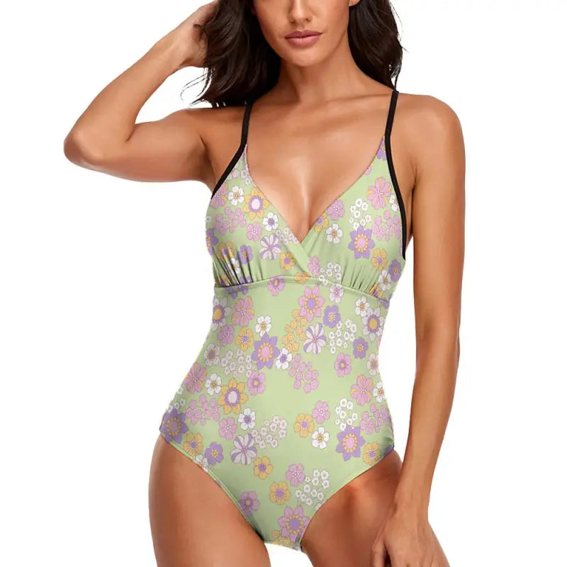 Floral print boho one-piece swimsuit from Snag This for fun summer vibes