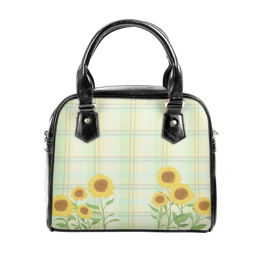 Pastel plaid sunflower shoulder handbag perfect for fun lunch dates ahead