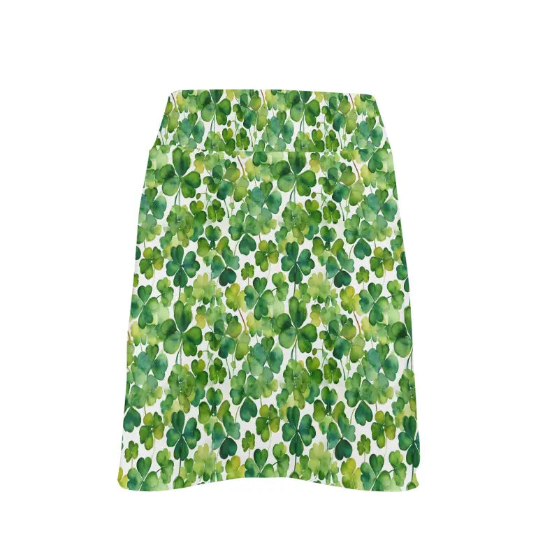 A-line green leaf patterned Shamrock Golf Skort perfect for stylish women golfers