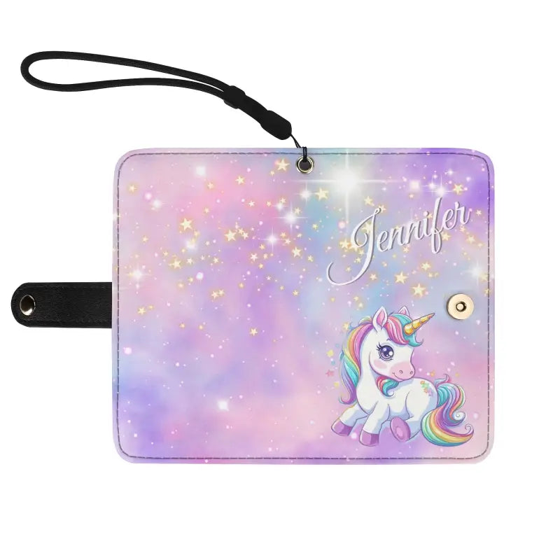 Pastel unicorn wallet phone case personalized for Jennifer, because basic is boring!