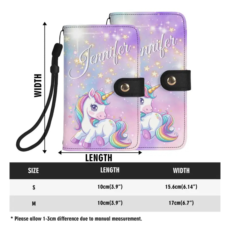 Pastel Unicorn Wallet Phone Case with snap closure and wrist strap for a fun vibe