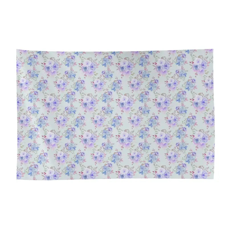 Floral pattern fabric with blue and purple flowers on a light background for Womens Blue Pattern Sarong Cover Up