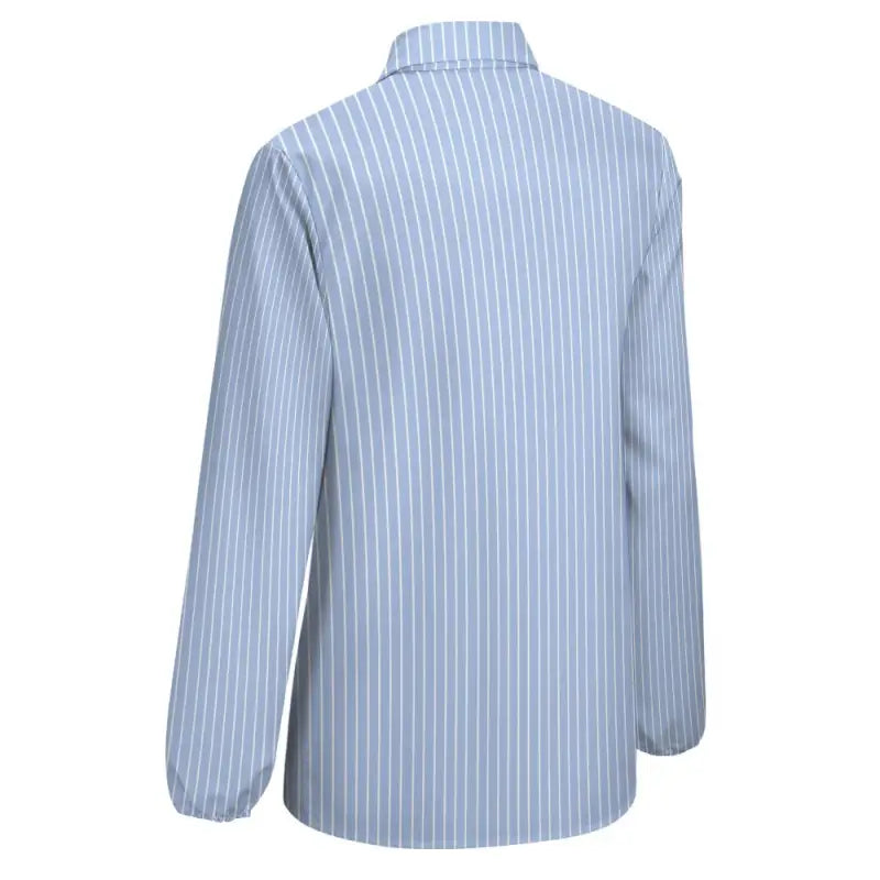 Light blue striped blouse with long sleeves, perfect for effortless elegance