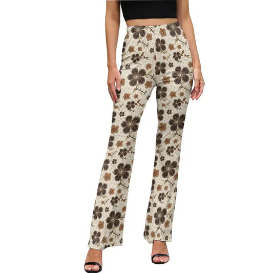 Floral print flared pants for women, perfect for brunch dates in style and comfort